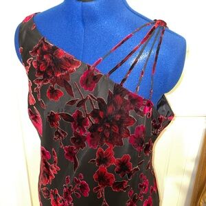EVAN-PICONE dress 12
NWOT 
Shifon with velour flowers on it